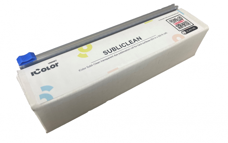 IColor™ Subli-Clean transparent dye sublimation roll for hard surfaces (8.5 in x 100 ft roll)