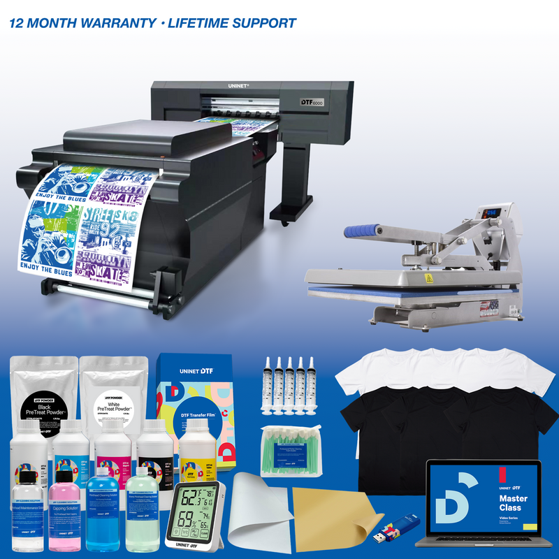 DTF 6000 Printer - Deluxe Package with Hotronix Hover Heat Press 16” x ...